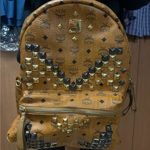 MCM Backpack in Brown and Gold